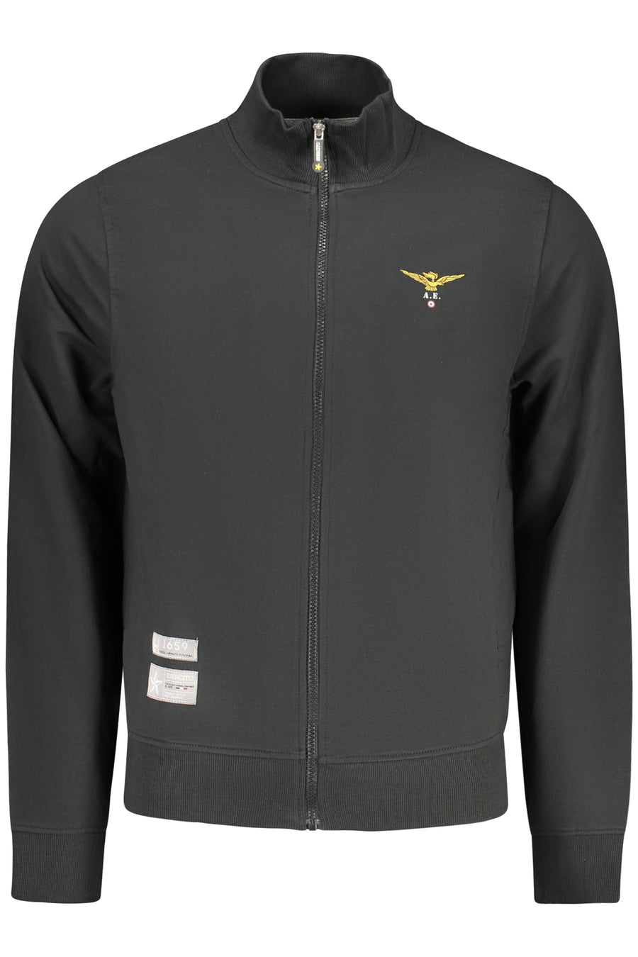 Accademia Militare Military Academy Men's Black Zip-Up Sweatshirt