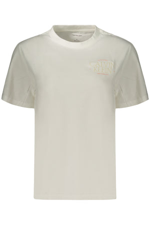 CALVIN KLEIN T-SHIRT DONNA A MANICHE CORTE BIANCA