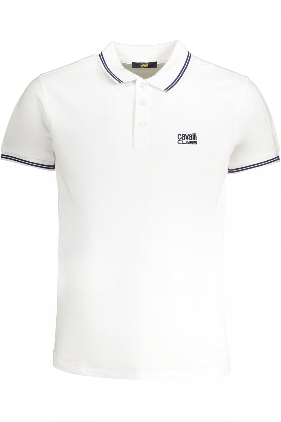 Cavalli Class Men's White Short Sleeved Polo Shirt