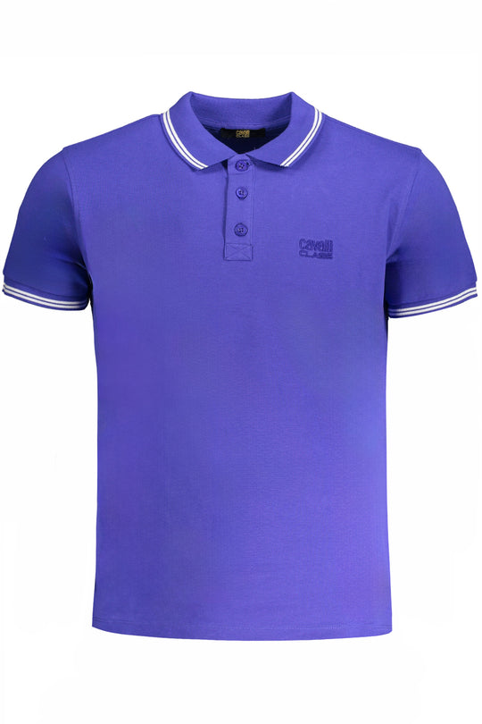 Cavalli Class Men's Short Sleeved Polo Shirt Blue