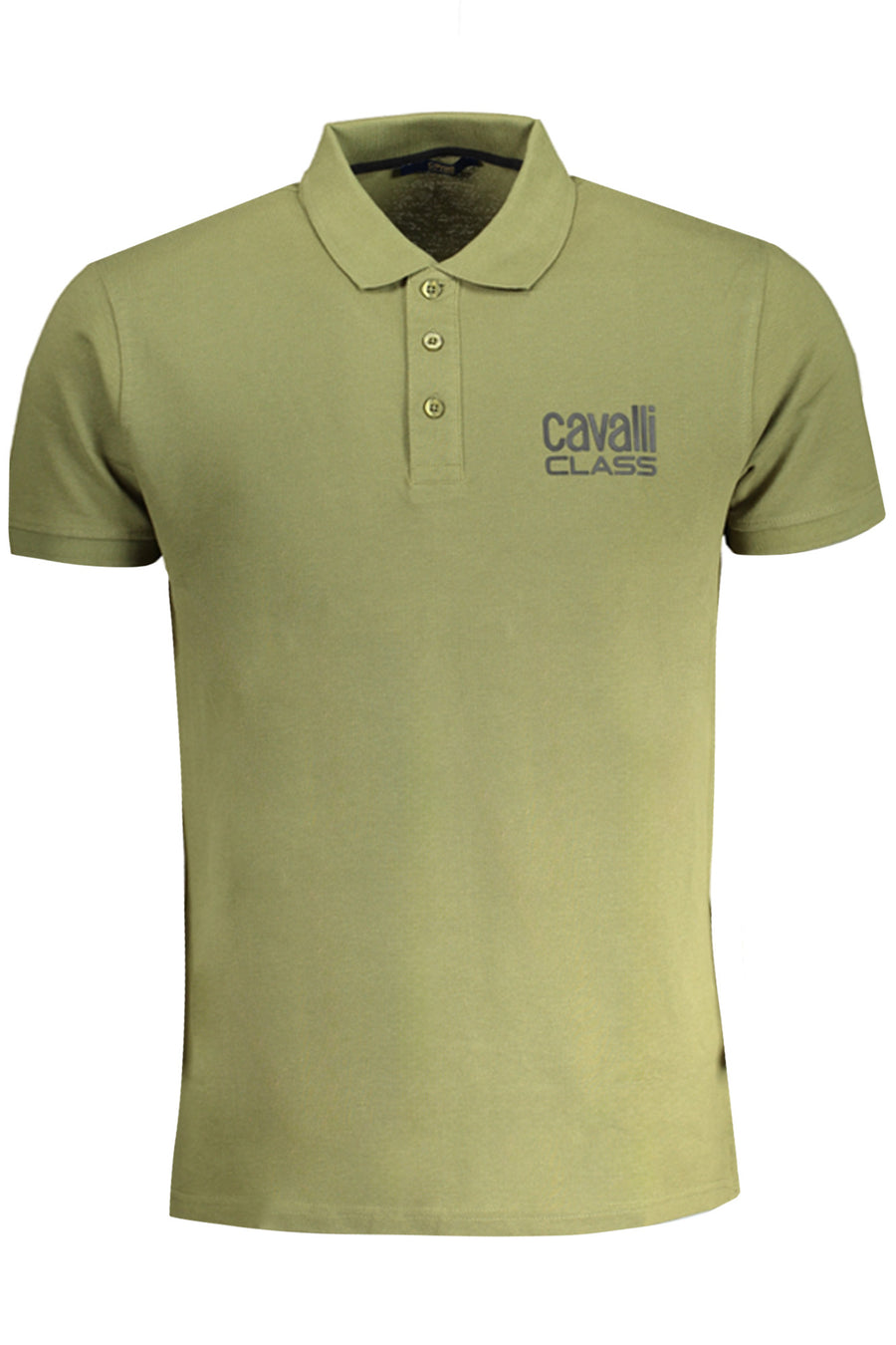 Cavalli Class Men's Green Short Sleeved Polo Shirt