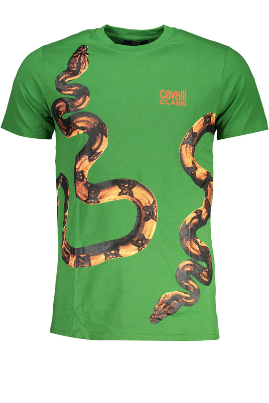 Cavalli Class Green Men's Short Sleeved T-Shirt