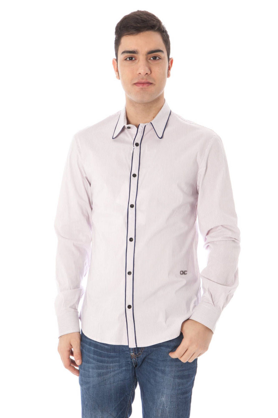 Costume National Men's Long Sleeve Pink Shirt