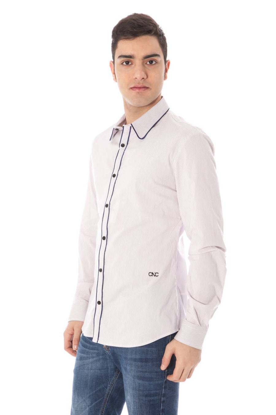 Costume National Men's Long Sleeve Pink Shirt