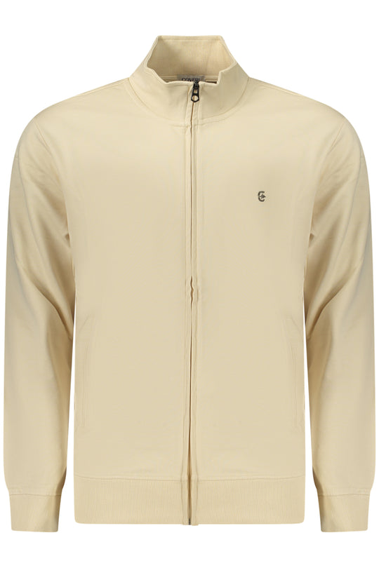 Coveri Moving Men's Beige Zip-Up Sweatshirt