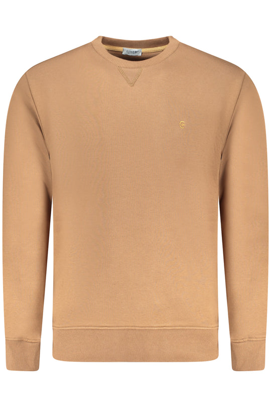 Coveri Moving Men's Brown Zip-Up Sweatshirt