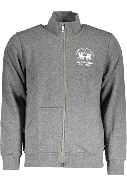 La Martina Men's Gray Zipped Sweatshirt