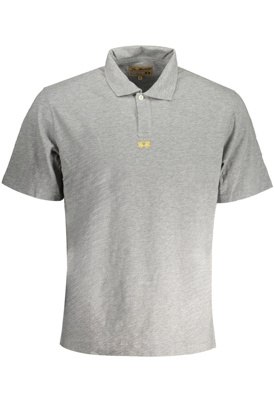 La Martina Men's Gray Short Sleeved Polo Shirt