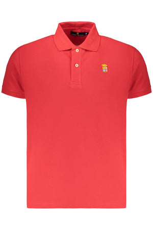 Marina Militare Men's Red Navy Short-Sleeve Polo Shirt